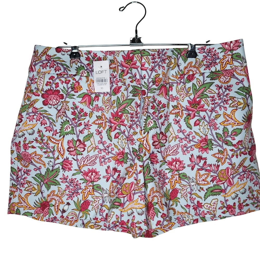 LOFT The Riviera Womens Sz 10 Shorts Hot Pants Sexy Green‎ Pink Floral Colorful